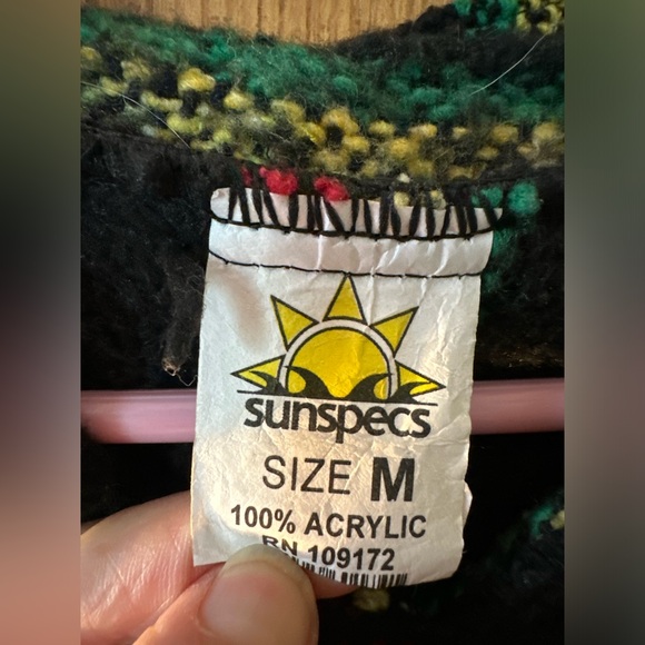 Boho style hooded multi colour blanket jacket.  Sunspecs - Picture 2 of 7